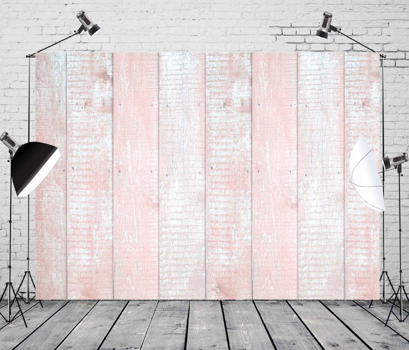 BELECO 7x5ft Fabric Wood Backdrop Light Pink Colored Wood Planks Texture Photography Backdrop for Birthday Party Baby Shower Boy Girl Product Photoshoot Pets Photo Background Props - Image 1